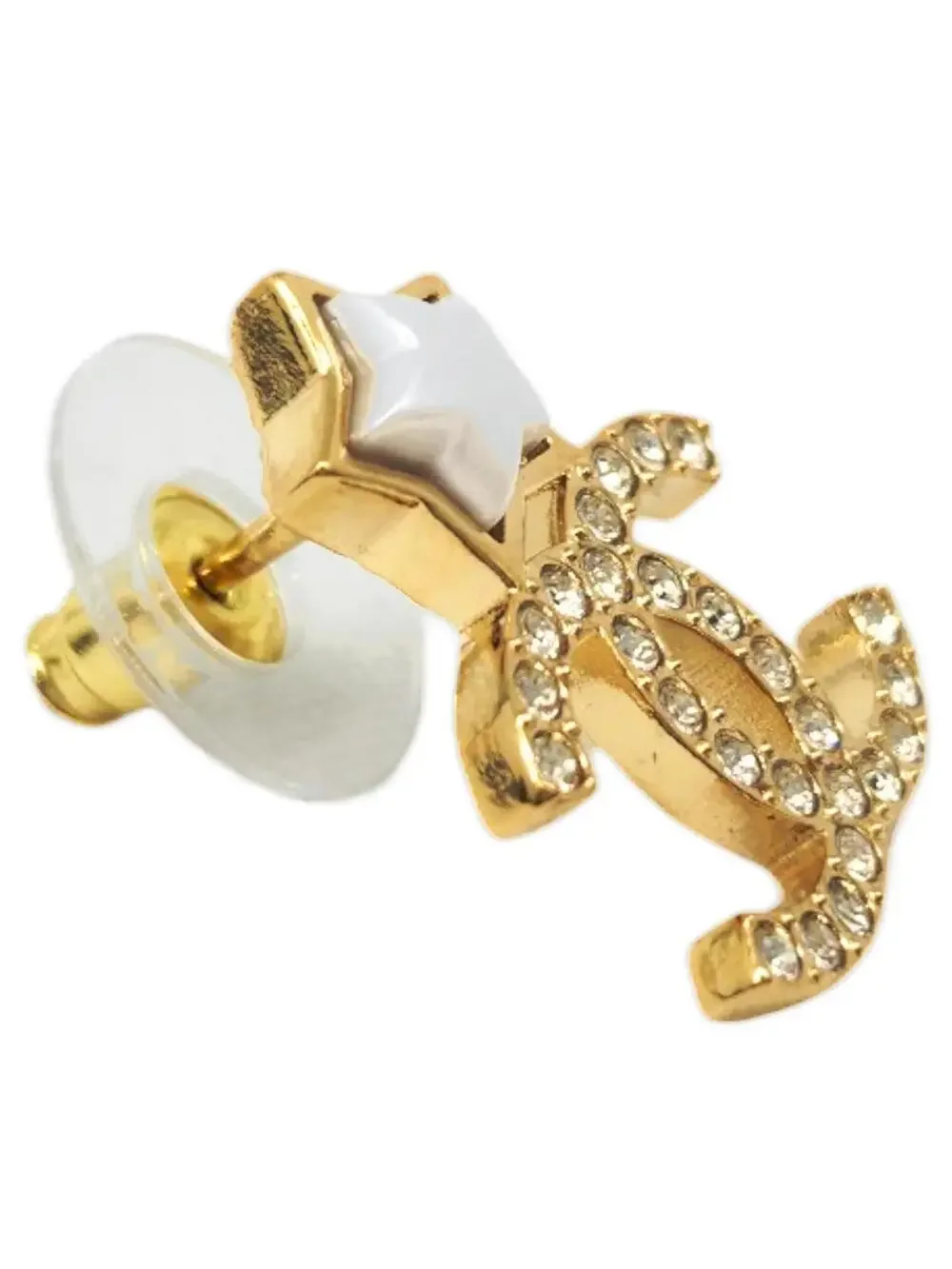 Chanel Cc Logo Star Earrings Gold-Tone #246678C11B